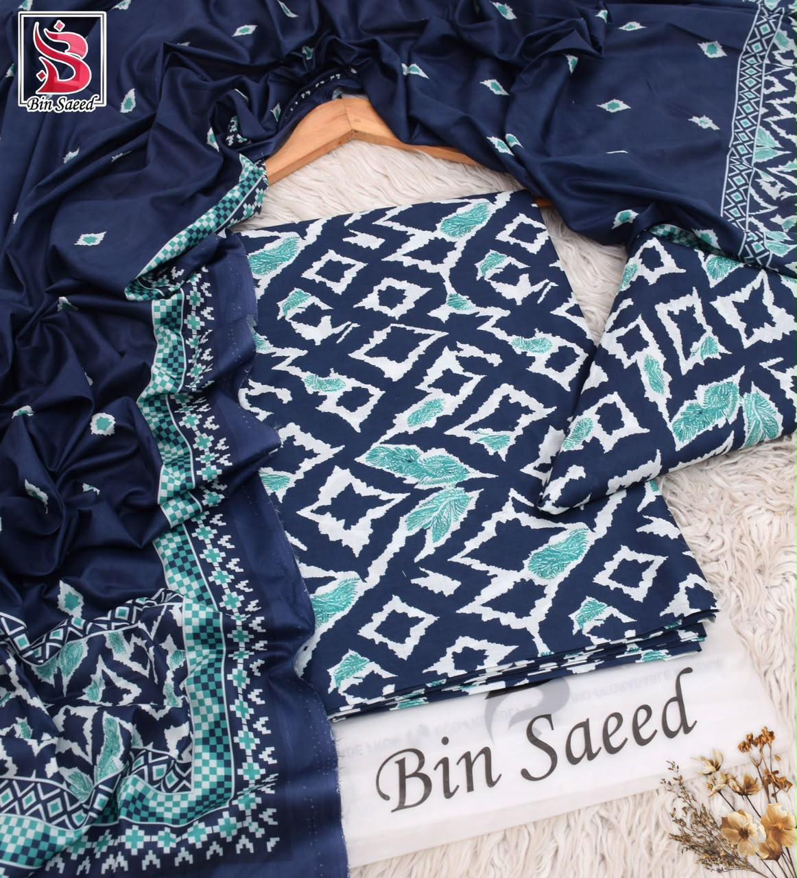 BIN SAEED ORIGINAL 3PC UNSTITCHED SUIT