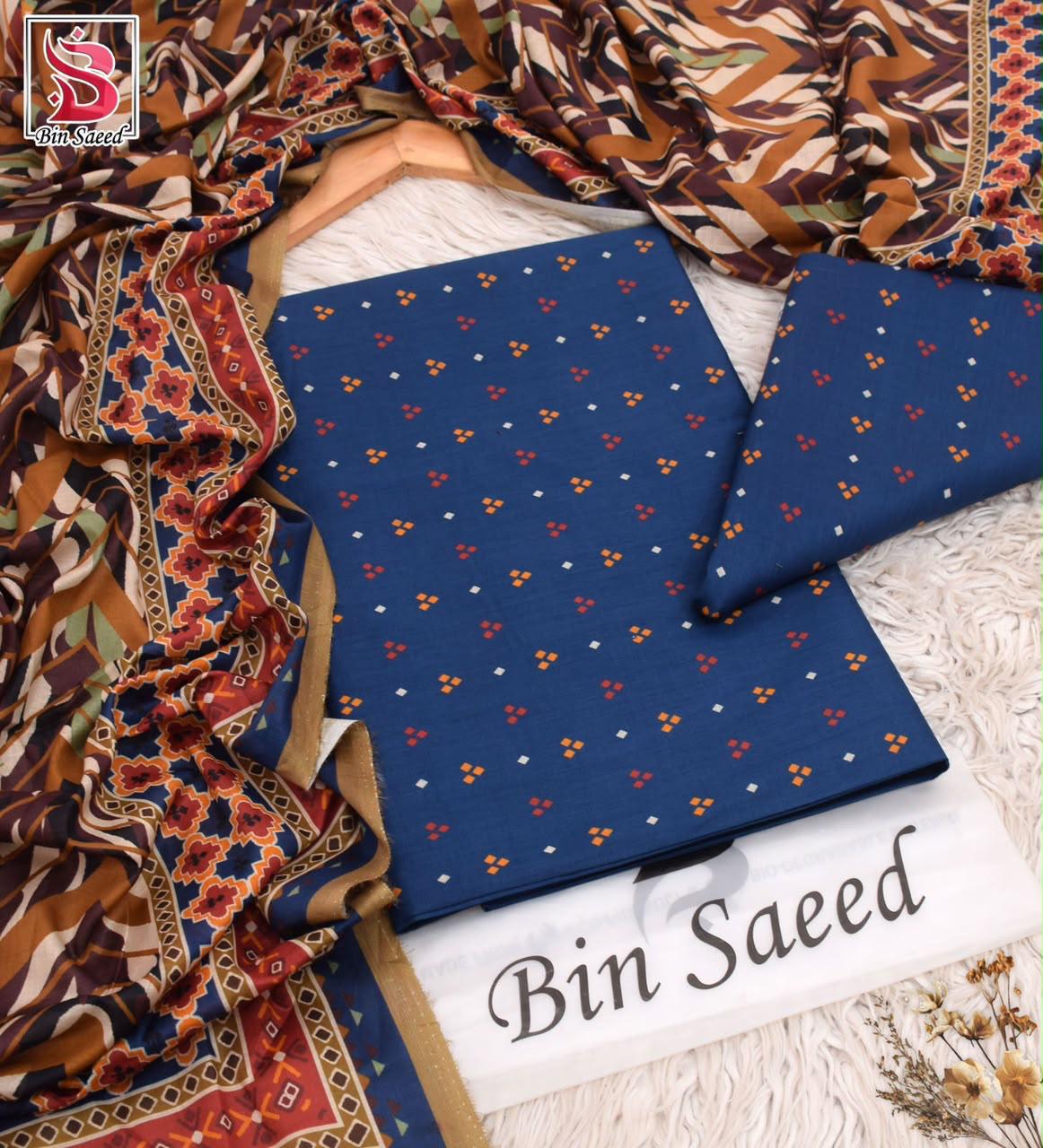 BIN SAEED ORIGINAL 3PC UNSTITCHED SUIT