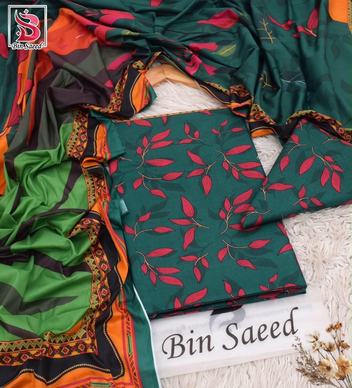 BIN SAEED ORIGINAL 3PC UNSTITCHED SUIT