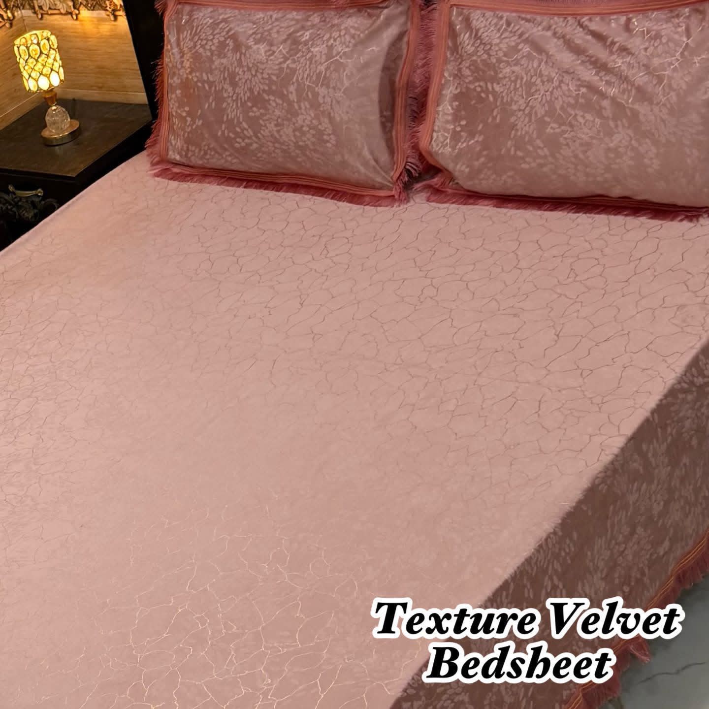 Luxury 3PC Texture Velvet 3PC Bedsheet โ King Size