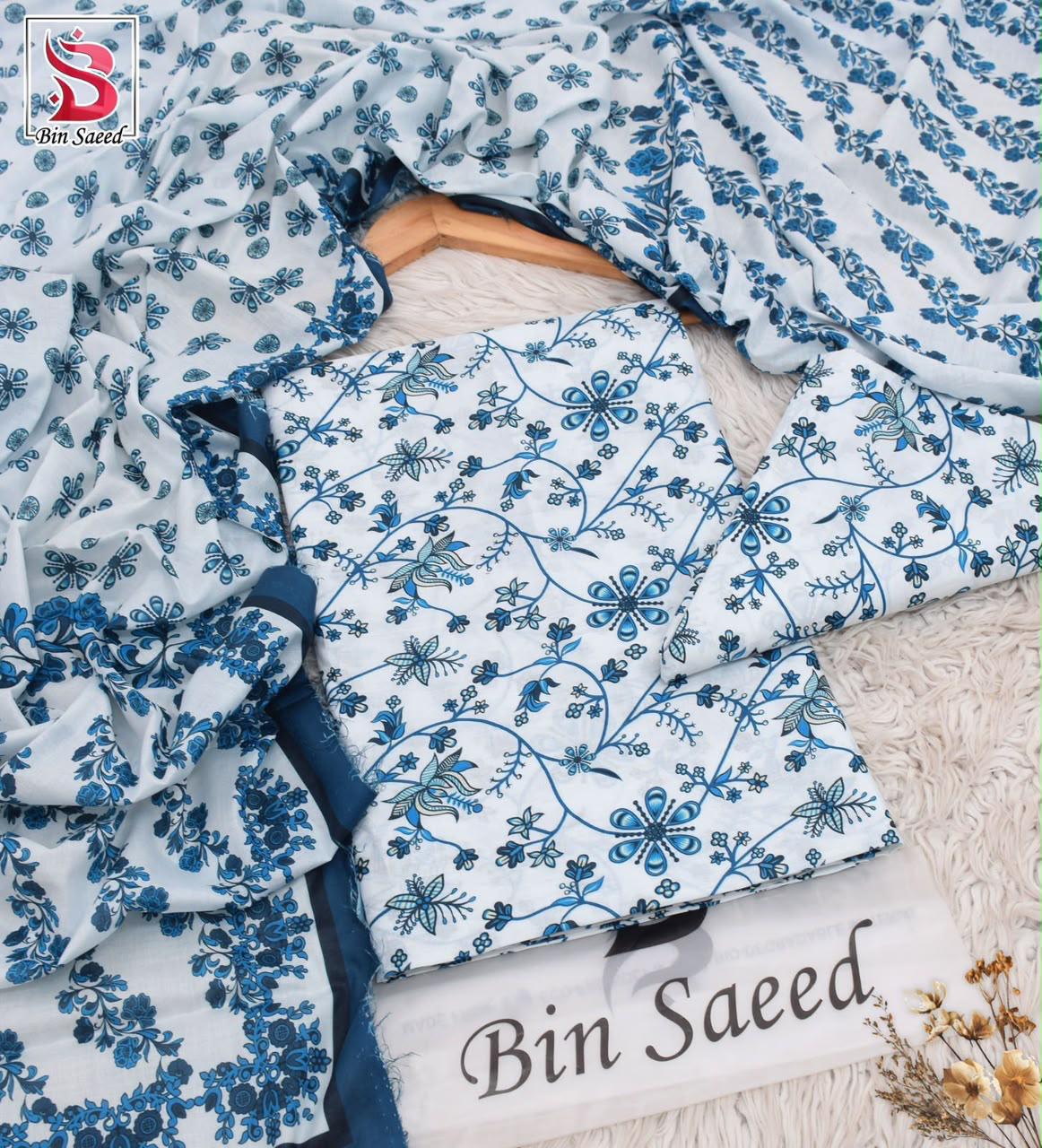 BIN SAEED ORIGINAL 3PC UNSTITCHED SUIT