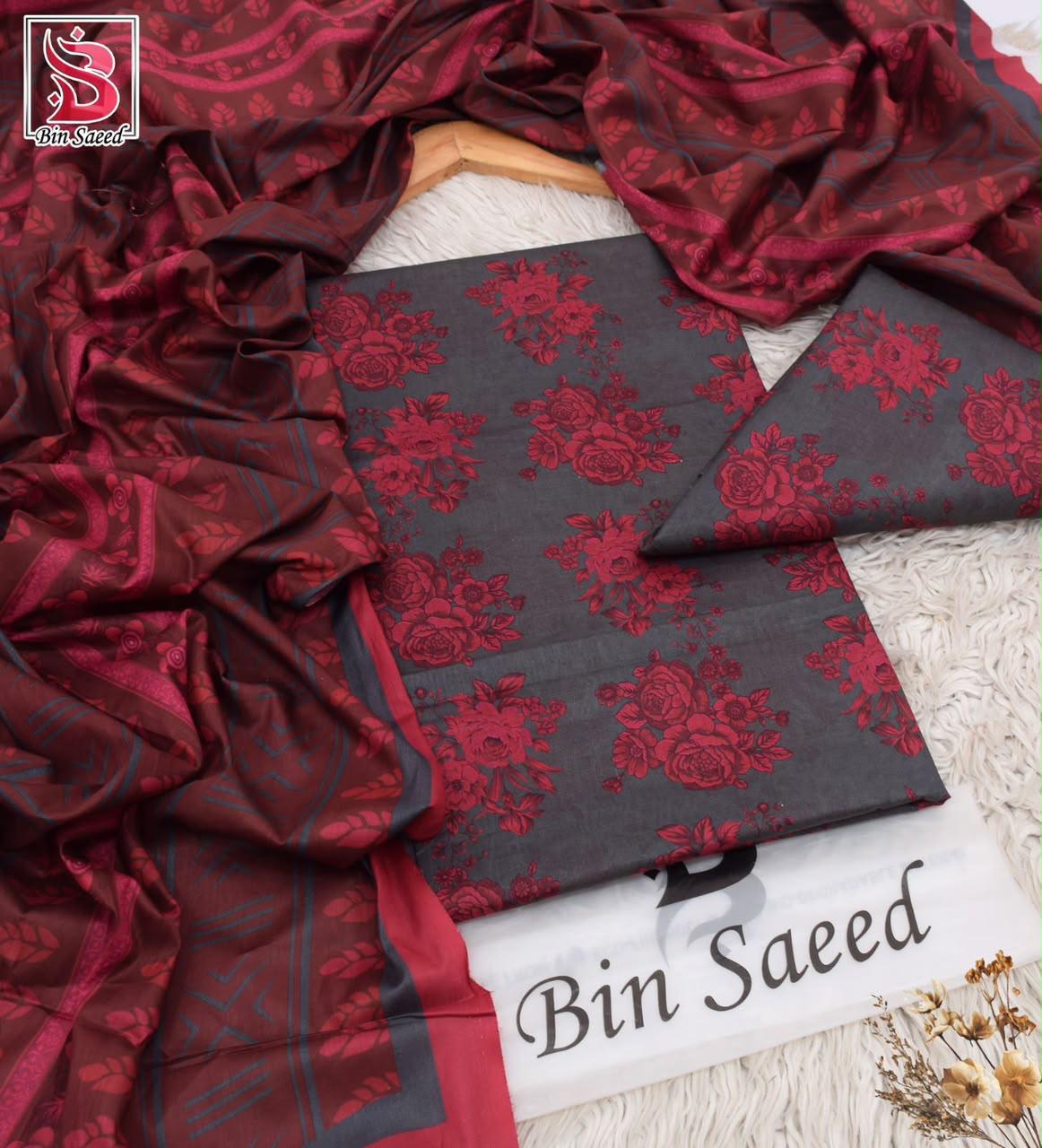 BIN SAEED ORIGINAL 3PC UNSTITCHED SUIT