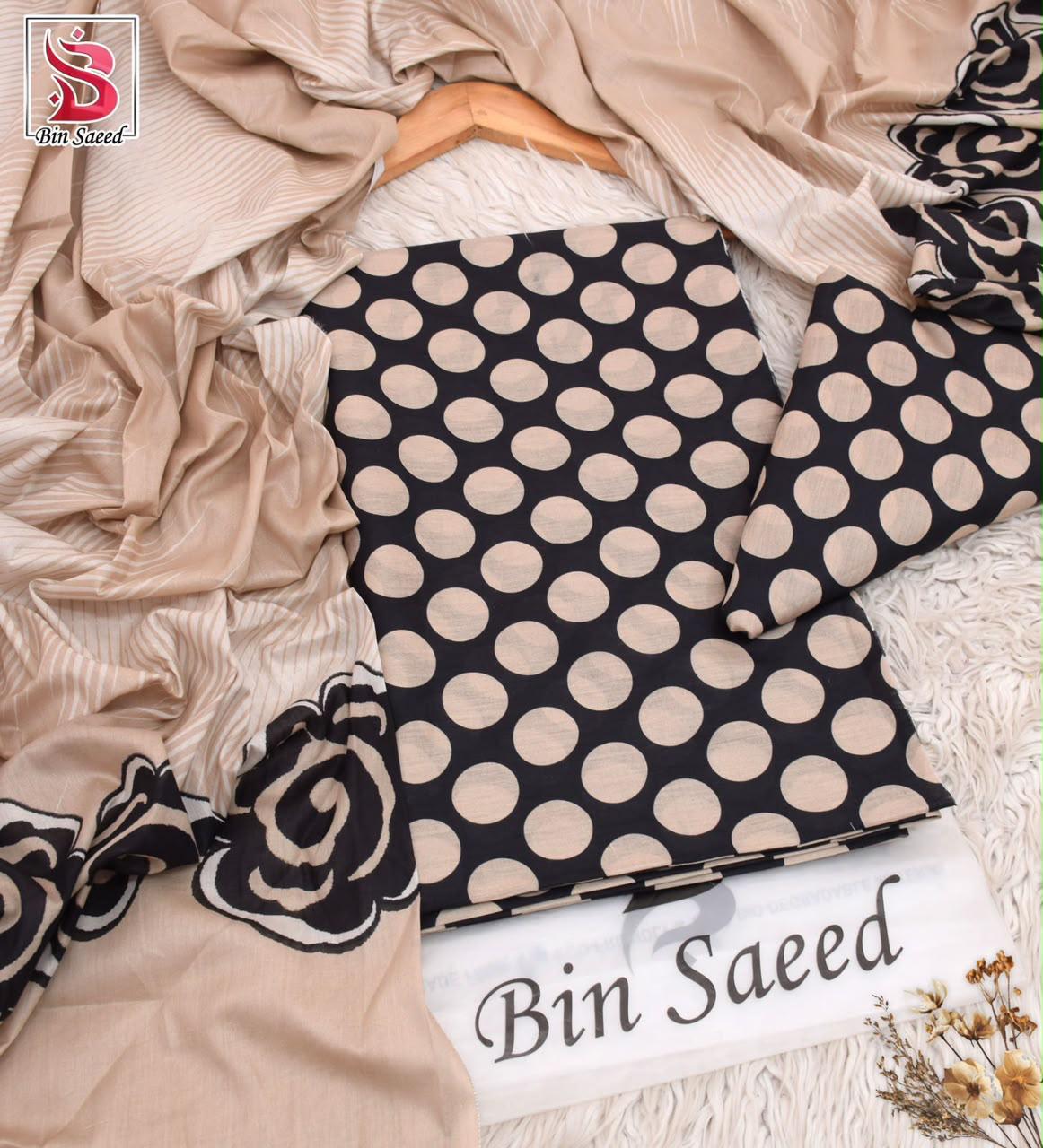 BIN SAEED ORIGINAL 3PC UNSTITCHED SUIT