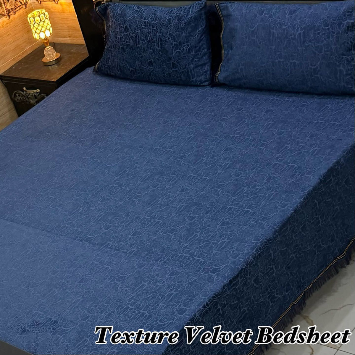 Luxury 3PC Texture Velvet 3PC  Bedsheet – King Size