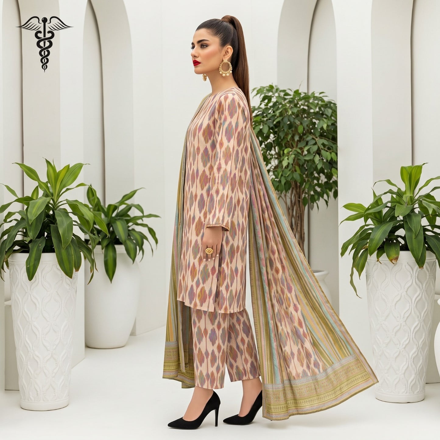 Orignal Lace & Ribbon – Digital Karandi Suit