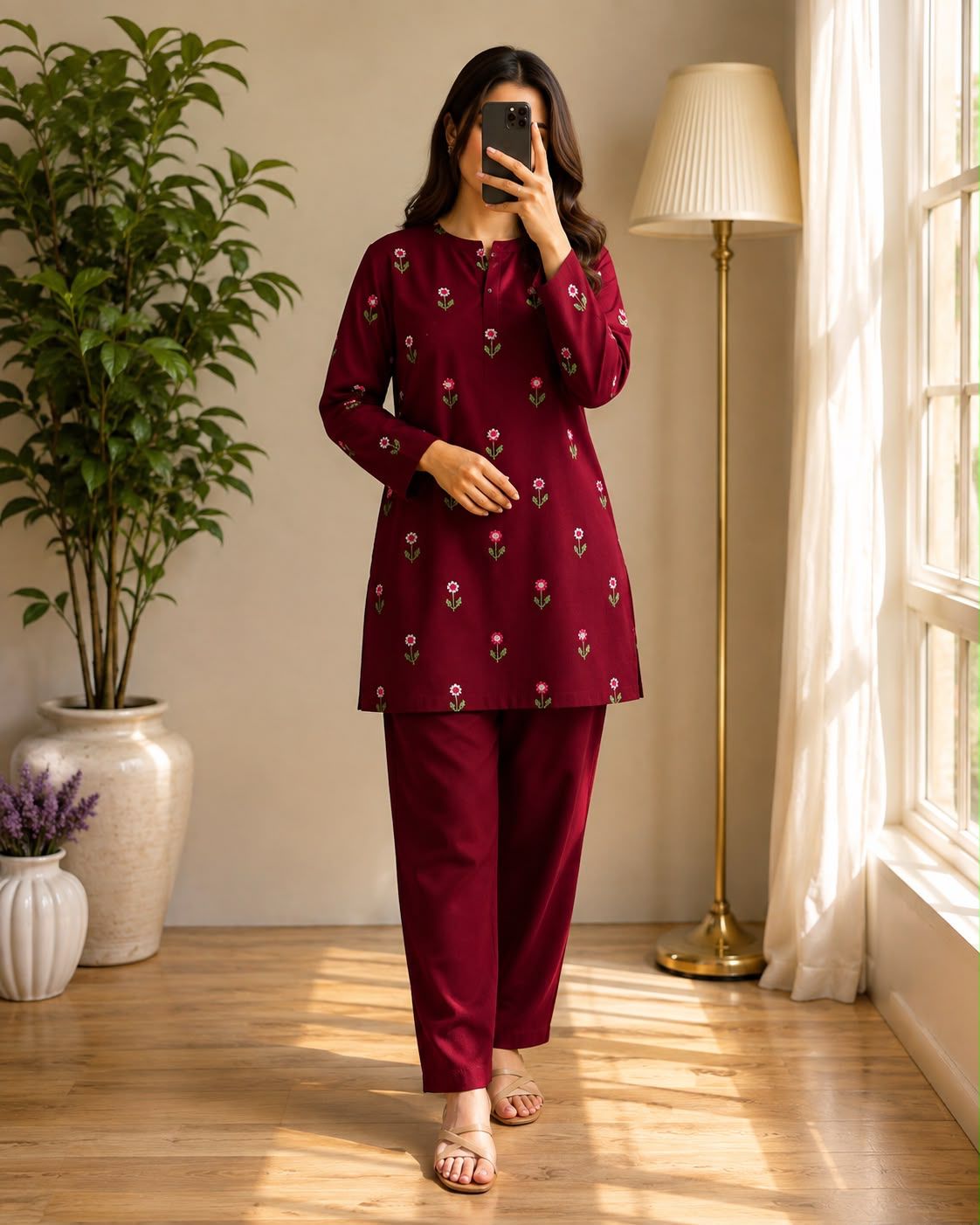 Original Embroidered Sapphire 2PC Unstitched Suit  ❄️