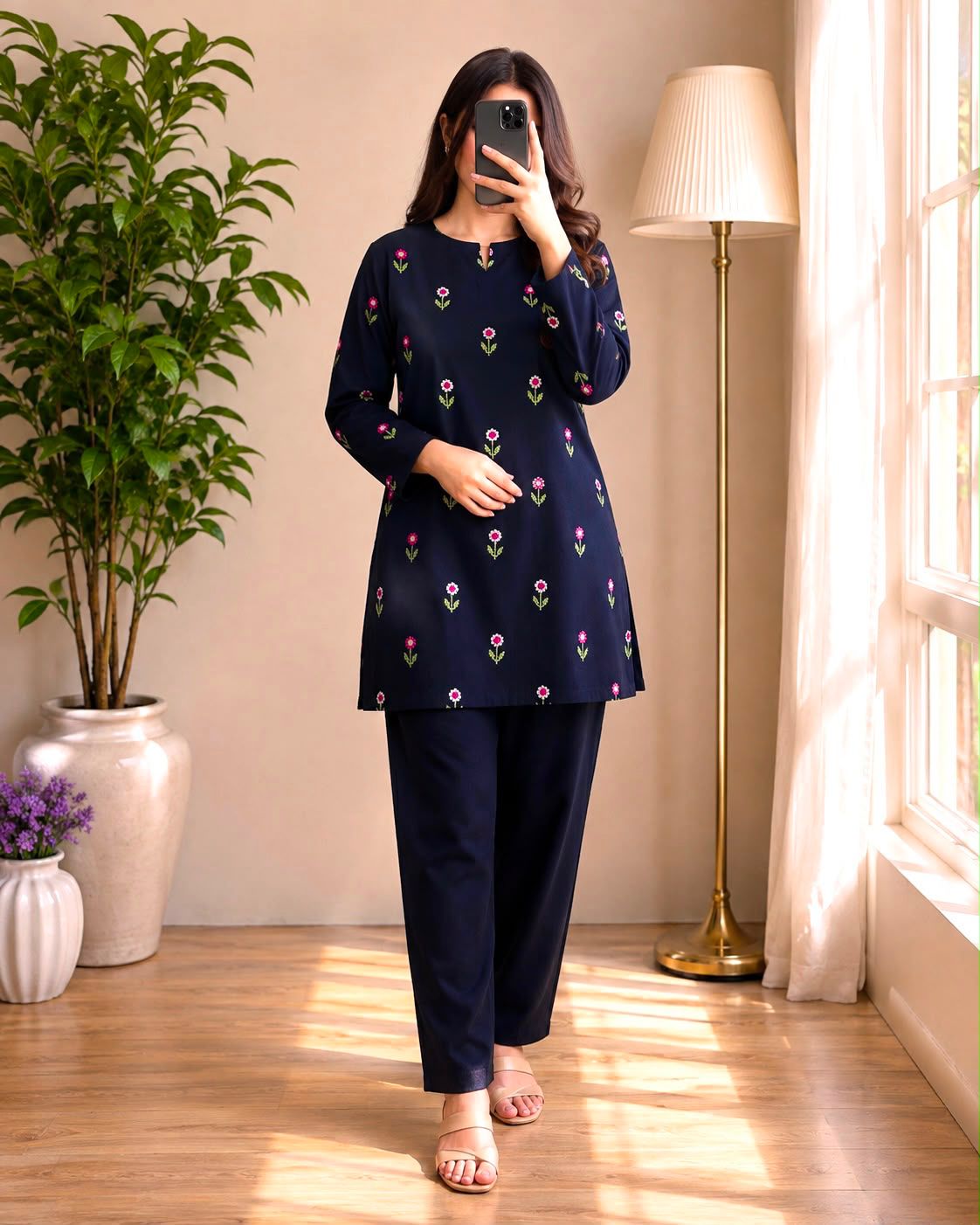 Original Embroidered Sapphire 2PC Unstitched Suit  ❄️