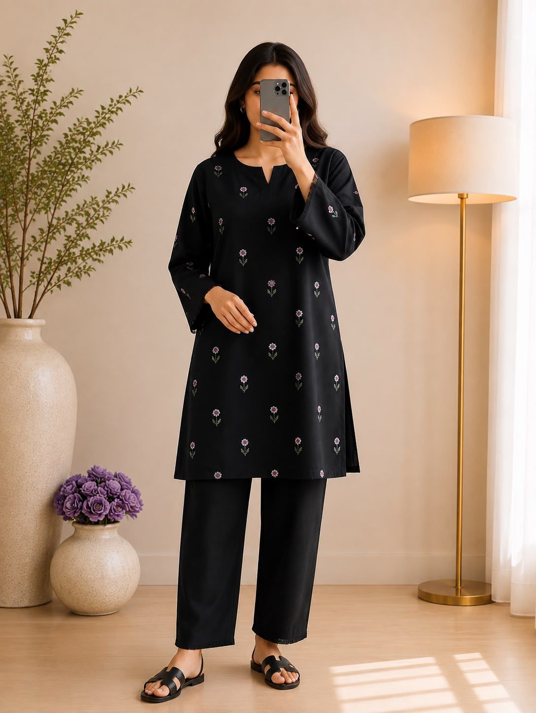 Original Embroidered Sapphire 2PC Unstitched Suit  ❄️