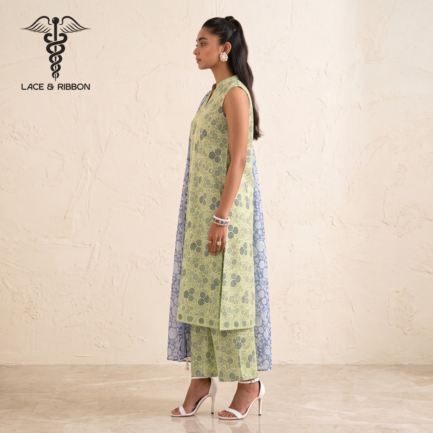 Orignal Lace & Ribbon – Digital Karandi Suit