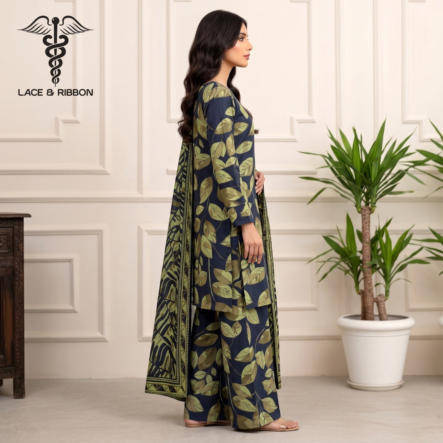 Orignal Lace & Ribbon – Digital Karandi Suit