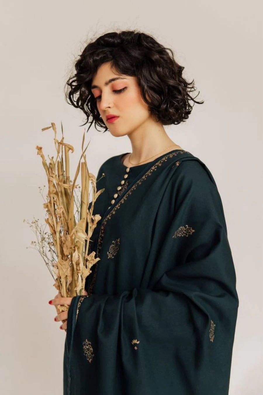 Urige| Embroidered Dhanak 3PC Unstitched Suit