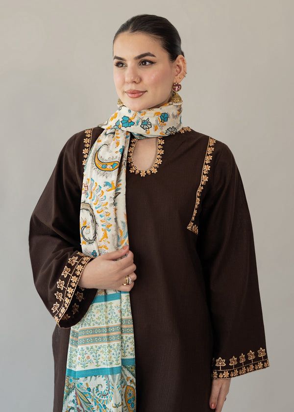Urige | Embroidered Dhanak 3PC Unstitched Suit